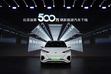 全球首家！比亞迪達(dá)成第500萬(wàn)輛新能源汽車下線